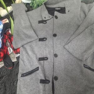 Armani Men's Gray Sweater with Black Accents